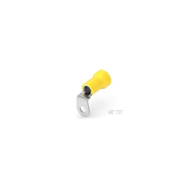 Te Connectivity Ring Terminal, 1/4 in Stud Size, 4 AWG, 600 V, PVC Insulated, Yellow 54748-1 - main